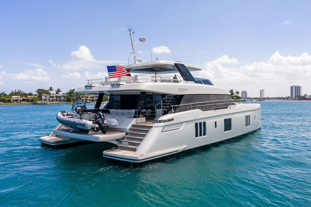 FAT CAT - Sunreef 80 Power luxury catamaran aft view