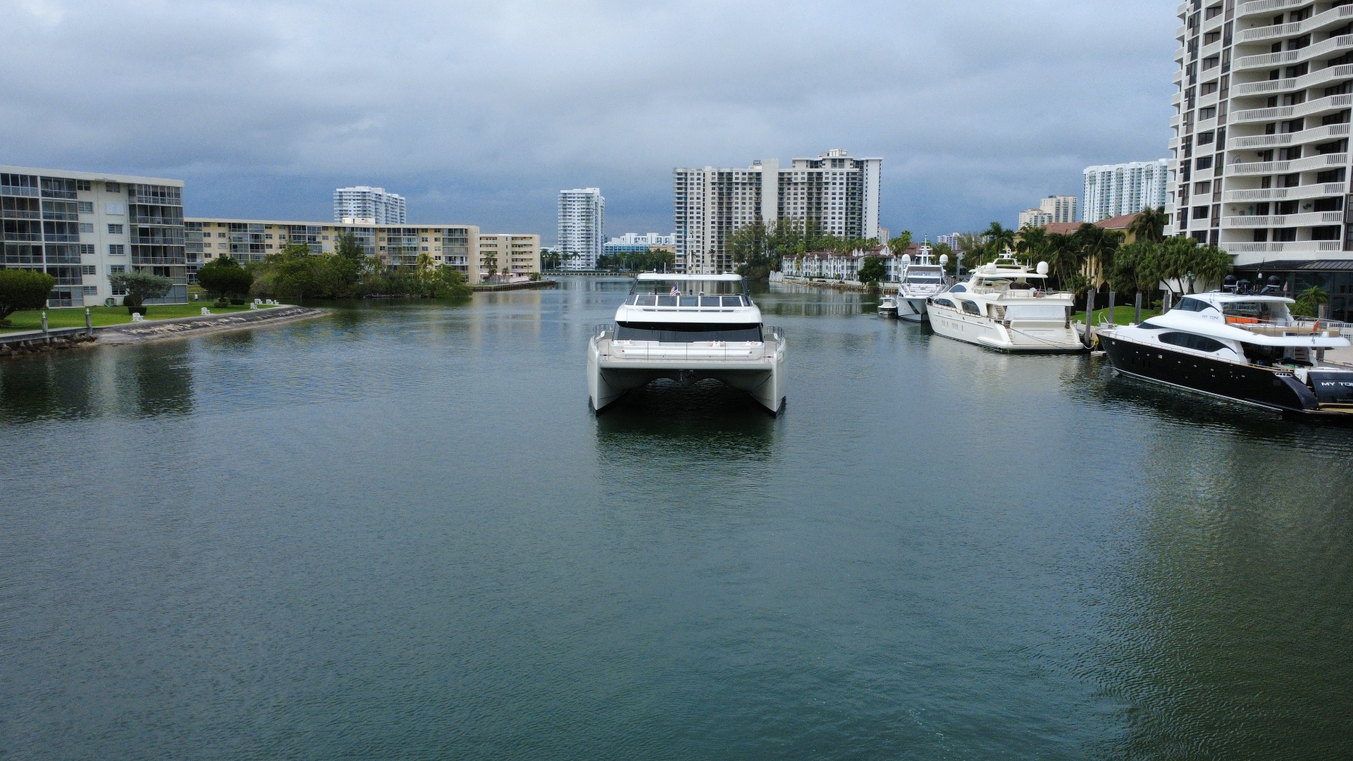 Bow view at marina
