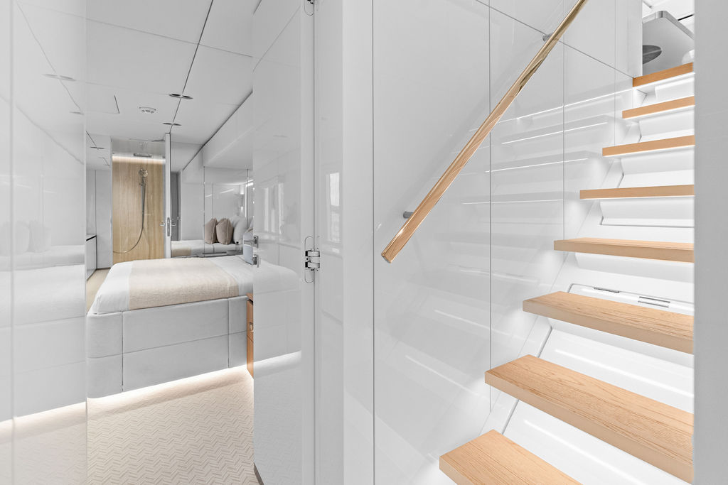 Stairway to cabins